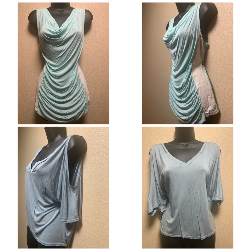 Blue sleeveless and loose sleeve tops (2 pcs) XL